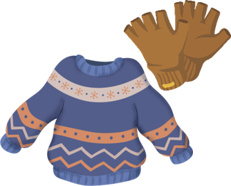 sweater and gloves olm